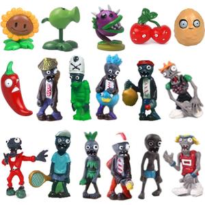 JHESAO 17PCS Plants PVZ Toys Set Figurines Zombies Series PVZ Plush PVC Toys New, Great Gifts for Kids and Fans, Birthday and Party