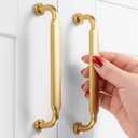 10 Pack 5 Inch Hole Centers, Brushed Gold Cabinet Pulls Gold Cabinet Handles Gold Kitchen Hardware for Cabinets ZP2302 Drawer Bedroom Dresser Bathroom Vanity Cupboard