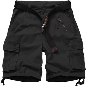 TRGPSG Women's Hiking Shorts, 7" Bermuda Cargo Shorts with 7 Pockets, Quick Dry, Breathable (12, Black)