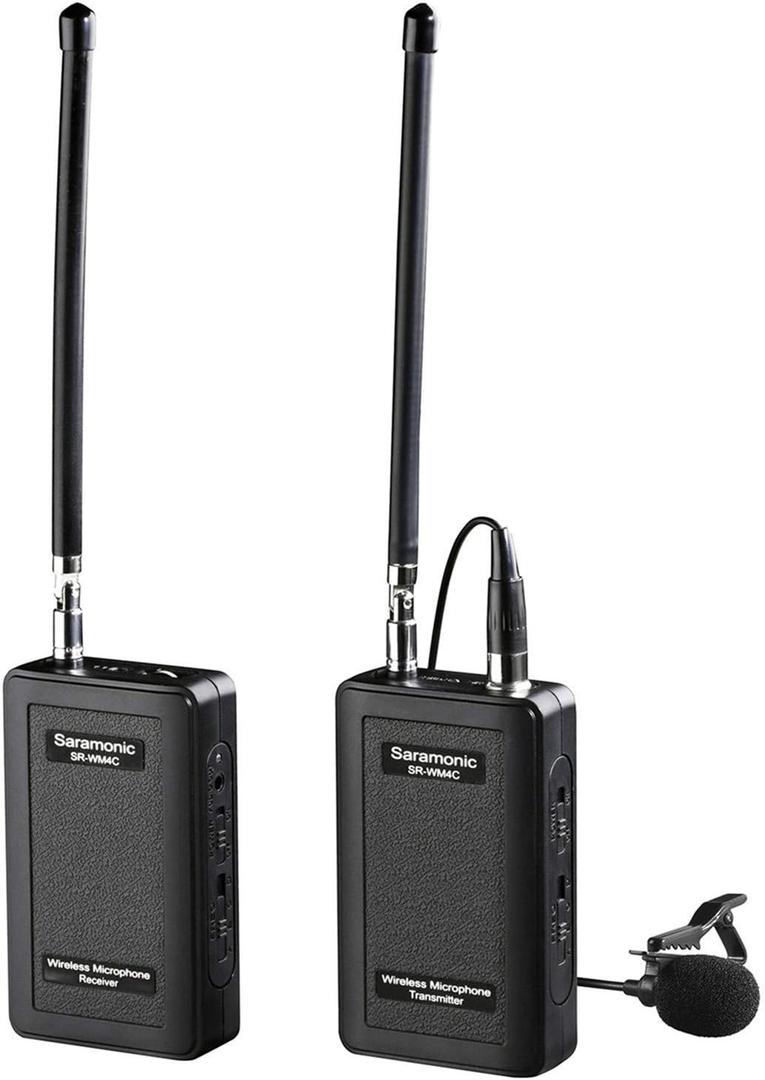 Saramonic Wireless Lavalier Microphone, SR-WM4C 4-Channels VHF Lapel Mic System (200' Range) Compatible with DSLR Camera Canon Nikon Sony Panasonic DV Camcorders Audio Recorder