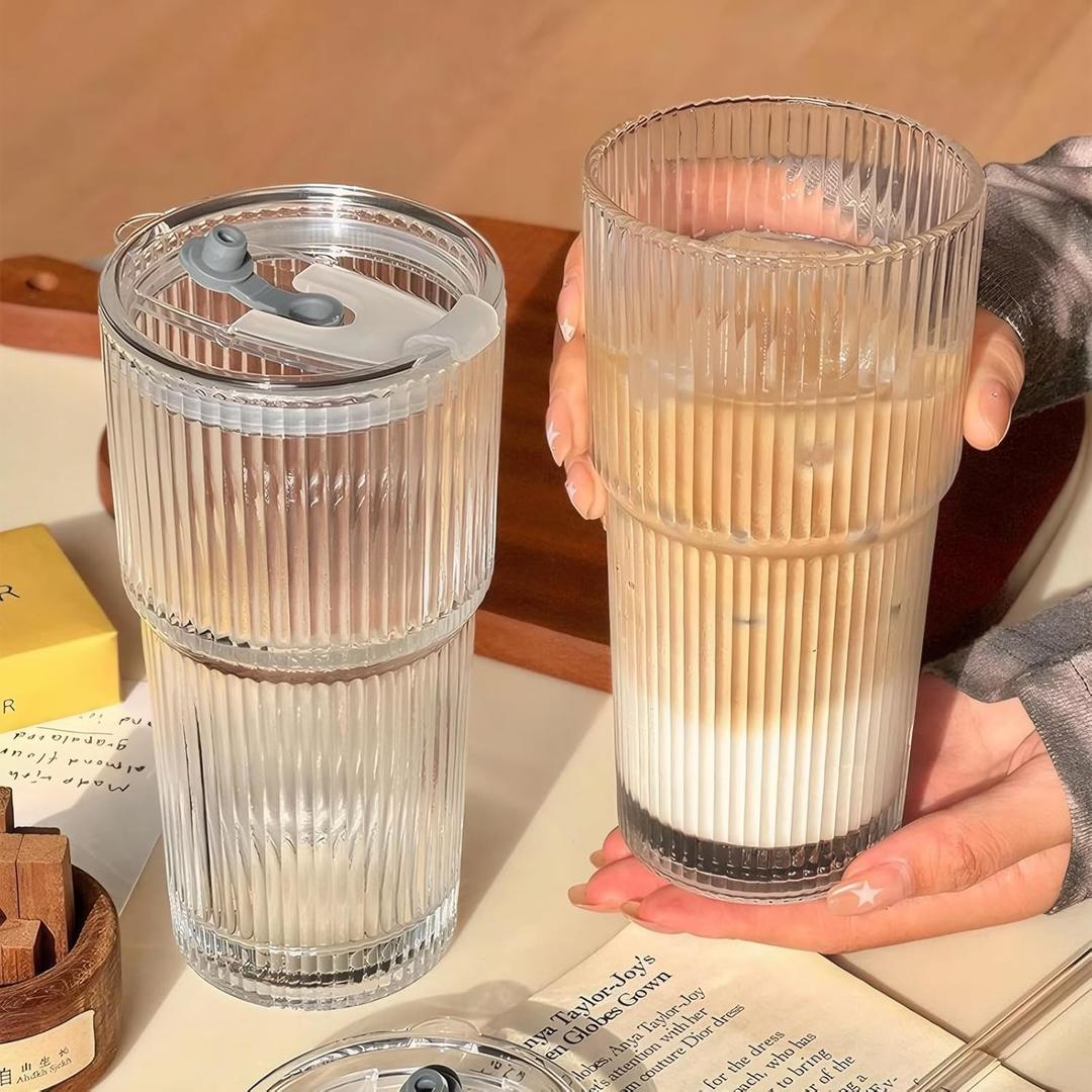 20oz Set of 2 Glasses Go to Cups For Iced Latte Coffee Smoothie