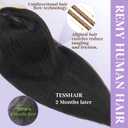 Human Hair Topper for Women No Bangs, 100% Remy Toppers Hair Pieces for Women, No Tangle & Smooth, 10 Inch #01 Jet Black