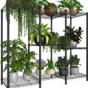 Xiofio 8-Tier Plant Stand for Indoor Outdoor,Multiple Plants Plant Rack,Adjustable Plant Stand Suitable for Bedroom Living Room Balcony Garden,Black