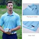 Alex Vando Mens Golf Shirt Moisture Wicking Quick-Dry Print Performance Polo Shirts for Men (Blue, XL)