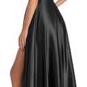 Long Satin Spaghetti Strap Prom Dress, Size 6
