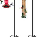 FEED GARDEN Shepards Hooks for Outdoor Bird Feeder Pole 92 Inch Adjustable Tall Heavy Duty Shepherds Hooks for Hanging Plant Baskets, Solar Lights, Wedding Decor, Lanterns, Black (2 Pack)