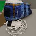 Electric Blanket Heated Throw, Soft Flannel 50"x60" Plaid Heating Blanket with 8 Hours Auto Off 10 Fast Heating Levels Machine Washable Sherpa Heated Blanket with Overheating Protection (Blue)