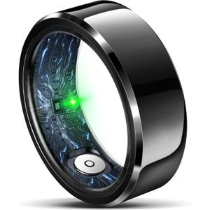 Smart Ring for Women Men, Fashion Minimalist Fitness Ring & Sleep Tracker Ring with Heart Rate, Blood Pressure,5ATM Waterproof Health Ring, Valentine's Day Gifts for Women, No Subscription (9, Black)