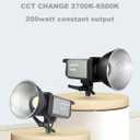 Golden Eagle LEATO 220Bi LED Video Light 200W Bi Color COB Silent Photograhpy Continuous Lighting Bowens Mount Spotlight CCT2700K-6500K CRI96 with App Control for Video, Film, Photo, Streaming, Studio