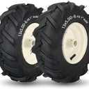 GICOOL 13x5.00-6" Tiller Tire and Wheel, 【1" Axle Size】, 3-1/8" Centered Hub, 13x5-6 Super Lug Tractor & Trencher Tire Replacement
