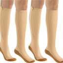 bropite Zipper Close Toe Compression Socks for Women and Men 2 Pairs Knee high 15-20mmHg for Walking Running Nurses Pregnancy
 Size 4XL