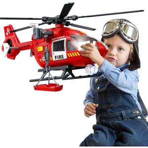 Kids Toys for 3 4 5 6 7 Years Old Boys, Large Helicopter Toy, Police Toys Crane Toy with Lights and Sounds, with Cargo Basket, Toddlers Gifts