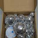 Flasoo 26 Pcs Disco Ball, 5 Sizes Disco Ball Ornaments Mini Mirror Silver Disco Balls Cake Topper Disco Themed Party Christmas Tree Ornaments Supplies (3.2inch, 2.4 Inch, 2 Inch, 1.6 Inch, 1.2 Inch)