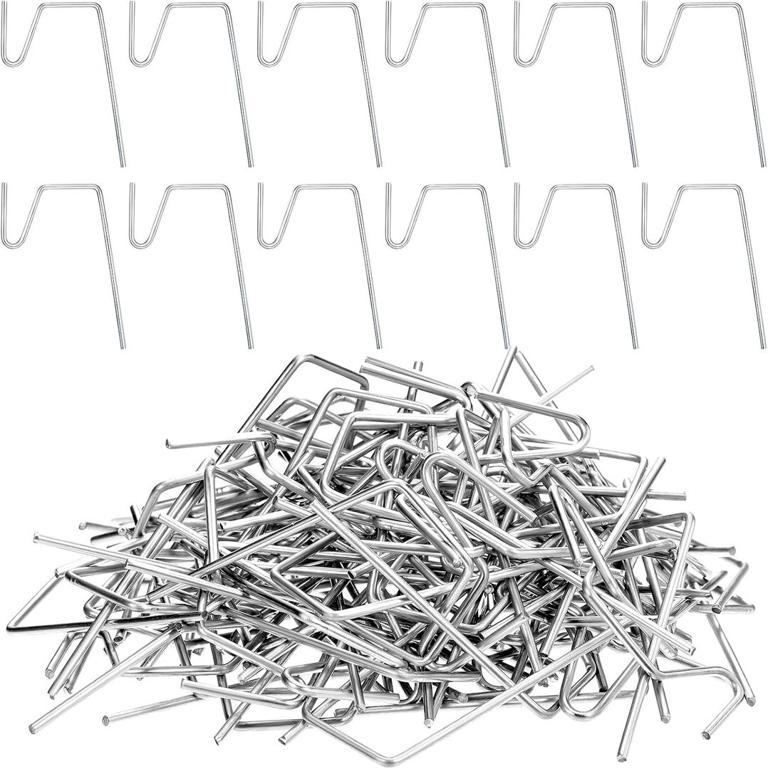 Ripeng 100 Pieces Christmas Gutter Clips & Hooks, Stainless Steel Heavy Duty Light Hook for Metal Gutter, Holiday Light Clips for Outside Grid Hanger Wire Ornament String Party Hanging Decor(Silver)