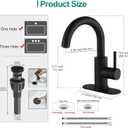 VOTON Bar Sink Faucet, Bathroom Kitchen 360 Rotatable Faucet, Matte Black Single Hole Bathroom Faucets Modern Small Mini Kitchen Bath Utility Vanity Outdoor Lavatory Faucets