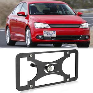 Front Bumper License Plate Mount Compatible with Volkswagen Jetta/GLI 2011-2018, No Drill Front License Plate Frames Tow Hook License Plate Bracket Holder Mounting Kit Car Accessories