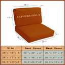 Sqodok Patio Cushion Covers Replacement, Deep Seat Patio Cushions Cover Set of 4, Waterproof Seat and Back Cushions Cover for Outdoor Furniture Chair, Sofa, Couch(Spice,28"x28"x6"+28"x13"x6")
