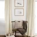 100% Blackout Shield Linen Blackout Curtains for Bedroom 84 Inches Long, Back Tab/Rod Pocket Living Room Drapes, Thermal Insulated Blackout Curtains 2 Panels Set, 50" W x 84" L, Light Cream