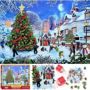 Advent Calendar 2025 Christmas Jigsaw Puzzles for Adults, 1008 Pieces Puzzle 24 Days Christmas Countdown Calendar, Fun Family Game Christmas Gifts Christmas Home Decor (Christmas Tree)