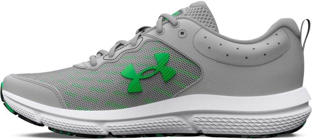Under Armour Men's Charged Assert 10 Shoes (11.5 X-Wide, (103) Mod Gray/Mod Gray/Green Screen)