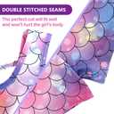 Mermaid Gymnastics Leotards for Girls 4-13 Years Old Toddler Kids Dance Tumbling Outfit Matching Shorts Set Birthday Gifts (Sk36)   12-13 Years