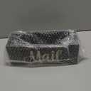 Mail Organizer Mail Holder Countertop, Rustic Wooden Mail Basket Mail Tray Letter Holder Box for Desk Home Office Wall Mount (Black)