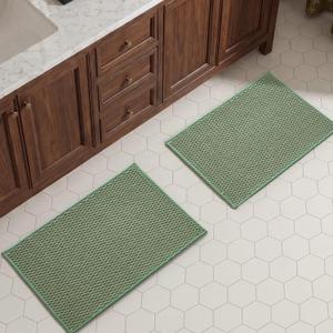 TYUU Bath Mat Set 2 Piece, Thin Bathroom Rugs Non Slip Washable Quick Dry