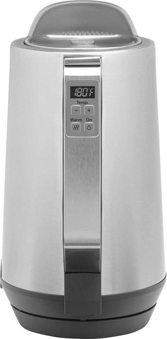 GE Electric Kettle | 6 Cup Capacity | Digital Temperature Control | Boils Water for Tea, Coffee in Minutes | Countertop Kitchen Essentials | 1500 Watts | Stainless Steel