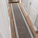 Ottomanson Hallway Runner Rug 2'7" x 10' Soft Non-Slip Rug, Low Pile Carpet for Entryway, Kitchen & Long Hallways in Apartments and Homes, Greek Border Brown