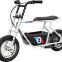 Razor Rambler 12 for Ages 13+  24V Electric Minibike with Retro Style, Up to 14 mph, Wide 12" Air- Filled Tires, High-Torque 250-watt Motor, Up to 40 Minutes Ride Time, for Riders up to 170 lbs (White)