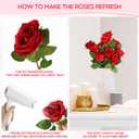 Riceshoot 500 Pcs Artificial Silk Roses Flowers with Long Stem Bridal Wedding Bouquet Realistic Floral Bulks for Garden Home Party Gifts Favor Decoration(Red)