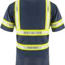 SMASYS Reflective Shirts - High Visibility Short Sleeve T Shirts ANSI with Pockets and Reflective Tape for Men,Women (Blue, S)