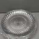 10 Pack Round Plastic Serving Platters 12 Inch - Clear Plastic Serving Trays for Parties, Weddings, Birthday, Cake, Cookies, Fruits & Snacks