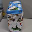 NoJo Disney Toy Story Taking Action Blue, Green and Yellow 4 Piece Toddler Bed Set - Comforter, Fitted Bottom Sheet, Flat Top Sheet, and Reversible Pillowcase