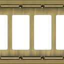 Metal Wall Plate for Electrical Outlets, Decorative Antique Brass Switch Plates Outlet Cover, Light Switch Cover Plate, 4-Gang Wall Plates (Quad Decorator, 1 Pack)