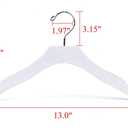 Quality White Wooden Kids Hanger Luxury Design Chrome Swivel Hook (5, 13" inch with Clips)