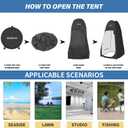 AKOZLIN Portable Pop Up Shower Tent Instant Privacy Dressing Changing Tent Outdoor Shower Room Camp Toilet Tent, 39.4" L x 39.4" W x 74.8" H