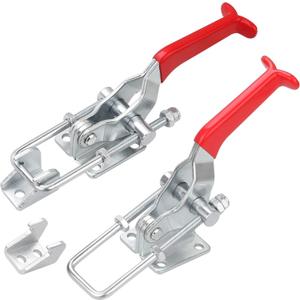 2Pack Adjustable Toggle Clamp 1000Lbs Capacity, Heavy Duty U-Bolt Door Latch, Door Latch-Action Clamp, Quick Release Toggle Latch for Smoker, Jeep Bumper and Tire Swing, Metal Tire Carrier Latch