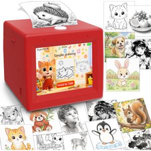 AI Mini Sticker Printer Toy for Kids - Interactive Voice Controlled Portable Thermal Inkless Sticker Maker Machine for DIY Arts and Crafts, 3 4 5 6 7 8 9 10 11 12 Year old Kid Christmas Birthday Gifts