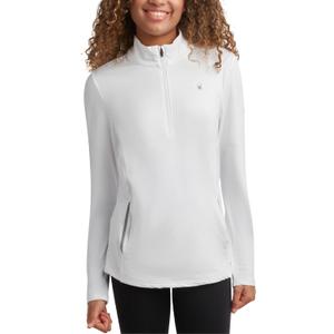 Spyder Womens Quarter Zip Pullover - Performance Fleece 1/4 Zipper Mock Neck Sweatshirt - Athletic Quarter Zip Pullover Women (Large, White)