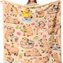 Capybara Gifts for Girls, Capybara Blanket for Girls Boys, Soft Flannel Throw Blanket for Room Decor Bedding 40"x50"