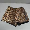 SHENHE Women's Glitter Sequin Leopard Shorts Low Rise Sexy Rave Club Booty Shorts Hot Pants (Brown) S