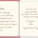 2 x Double-Sided Father's Day Card for Son from Mom Dad, Heartfelt New Dad Father's Day Card for Son, Blank Inside, 8" x 5.3"