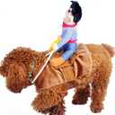 ISMARTEN Cowboy Rider Dog Costume for Dogs Outfit Knight Style with Hat Pet Costume for Halloween Day (Large)