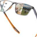 Full Frame Photochromic Multifocus Reading Glasses Blue Light Blocking Transition Computer Readers Sunglasses (2.0, Orange)