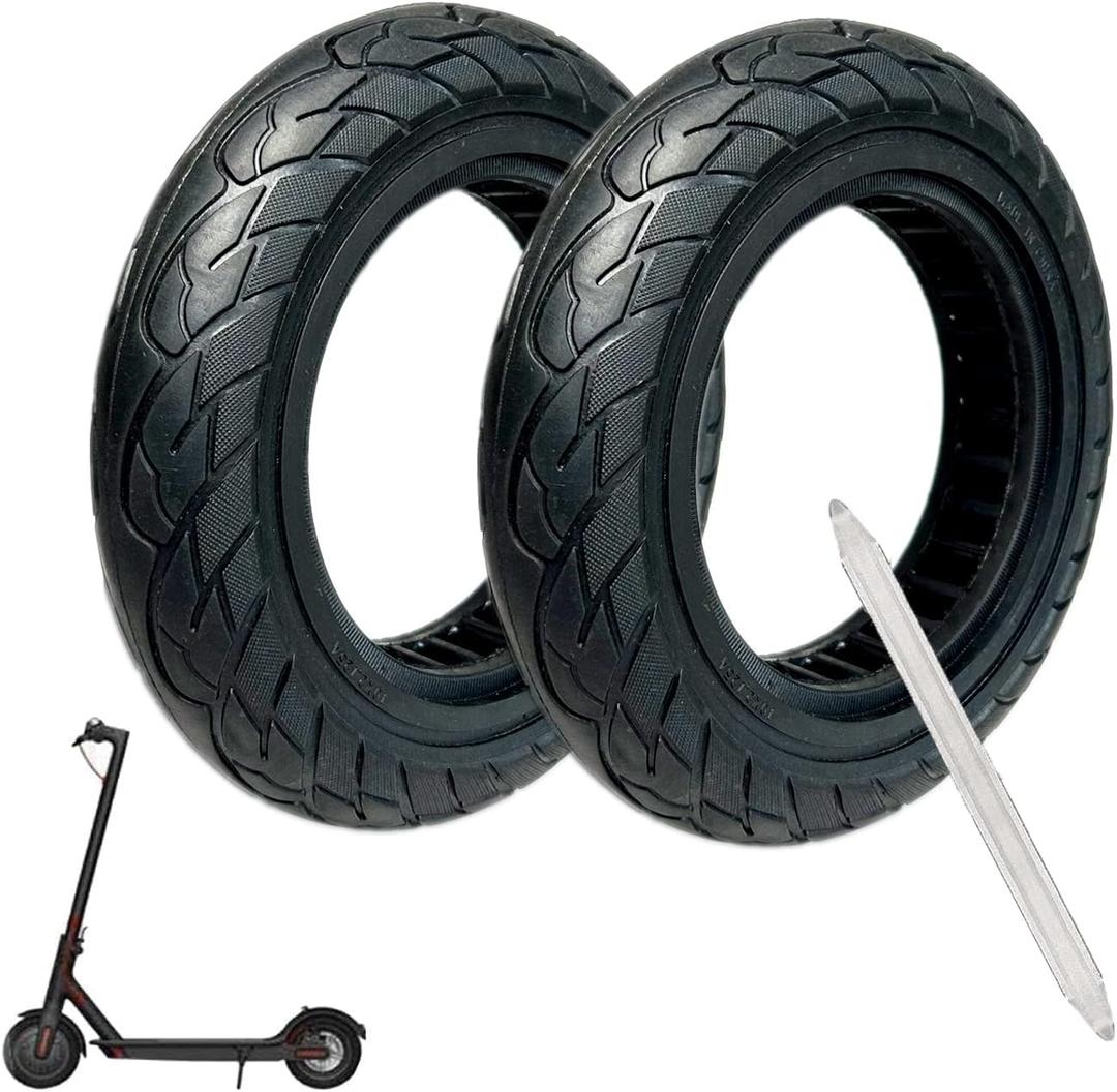 10x2.125 Solid Tire, 10 inch Tires Replacement, Tubeless Tyre for Segway Ninebot F20/F25/F30/F40/F65/D18W/D28U/D38U Gotrax G4/XR/V2 Hiboy S2 Pro Electric Scooter (2 Pack)