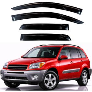 KPY Rain Guards Fit for 2001-2005 Toyota Rav4, Out-Channel Window Visors Vent Wind Deflectors 4PC, Car Accessories for 01-05 Rav4