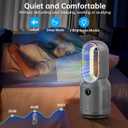 Bladeless Desk Fan, 13 Inch Quiet Oscillating with 106 Rotation, Battery Operated Portable Table Fan, 3 Speeds & Night Light, LED Display, Button Control, Personal Fan for Bedroom Office Nightstand