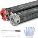 VEVOR Garage Door Torsion Springs, Pair of 0.218 x 2 x 24inch, Garage Door Springs with Non-Slip Winding Bars, 16000 Cycles, Gloves and Mounting Wrench, Electrophoresis Coated for Replacement