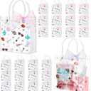 Sweetude 24 Pack Era' Party Clear PVC Gift Bags with Handles 8 Inch Goodie Bags for Birthday Supplies Girl Fans Concert Bachelorette Music Singer Party Decorations Women Merchandise Music Lover Gift